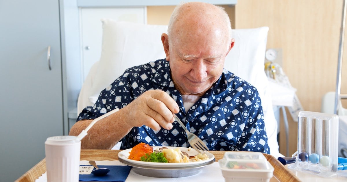 hospital patient enjoying nutritious meal 