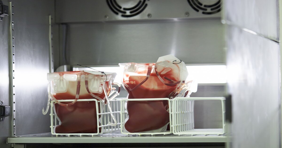 refrigerated blood ready for use in healthcare setting